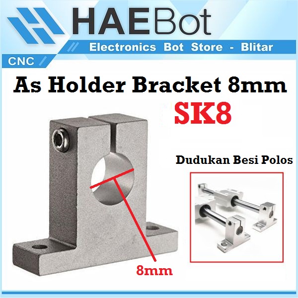 Jual HAEBOT Shaft Support As Holder Bracket SK8 SK 8 Mm Dudukan Rail