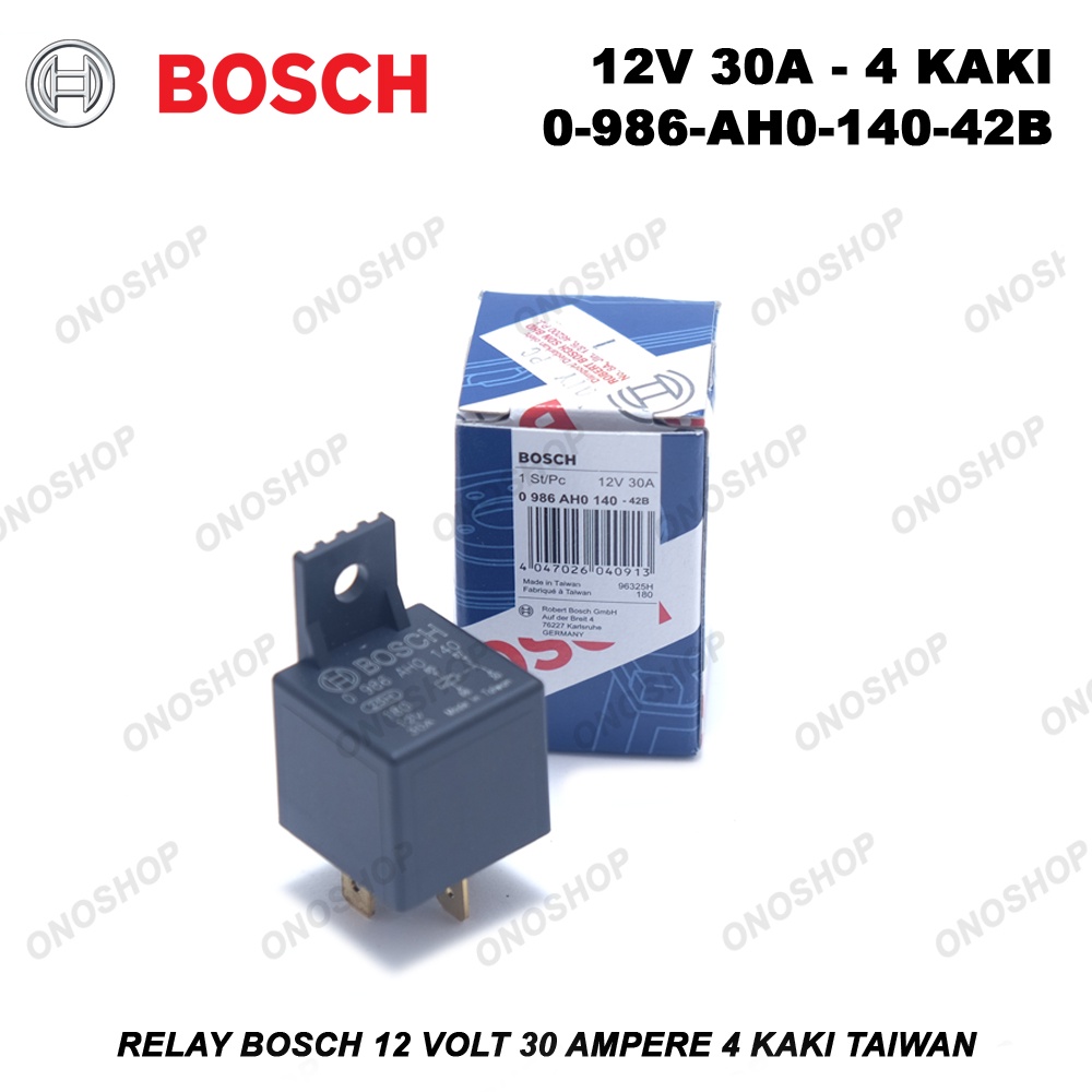 Jual Relay Bosch 12 Volt 30 Ampere 4 Kaki Taiwan 0 986 AH0 140 42B