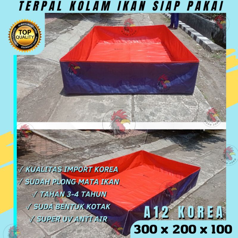 Jual Naga Mas Kolam Terpal Ikan 300x200x100 Kotak Bioflok Tebal Untuk