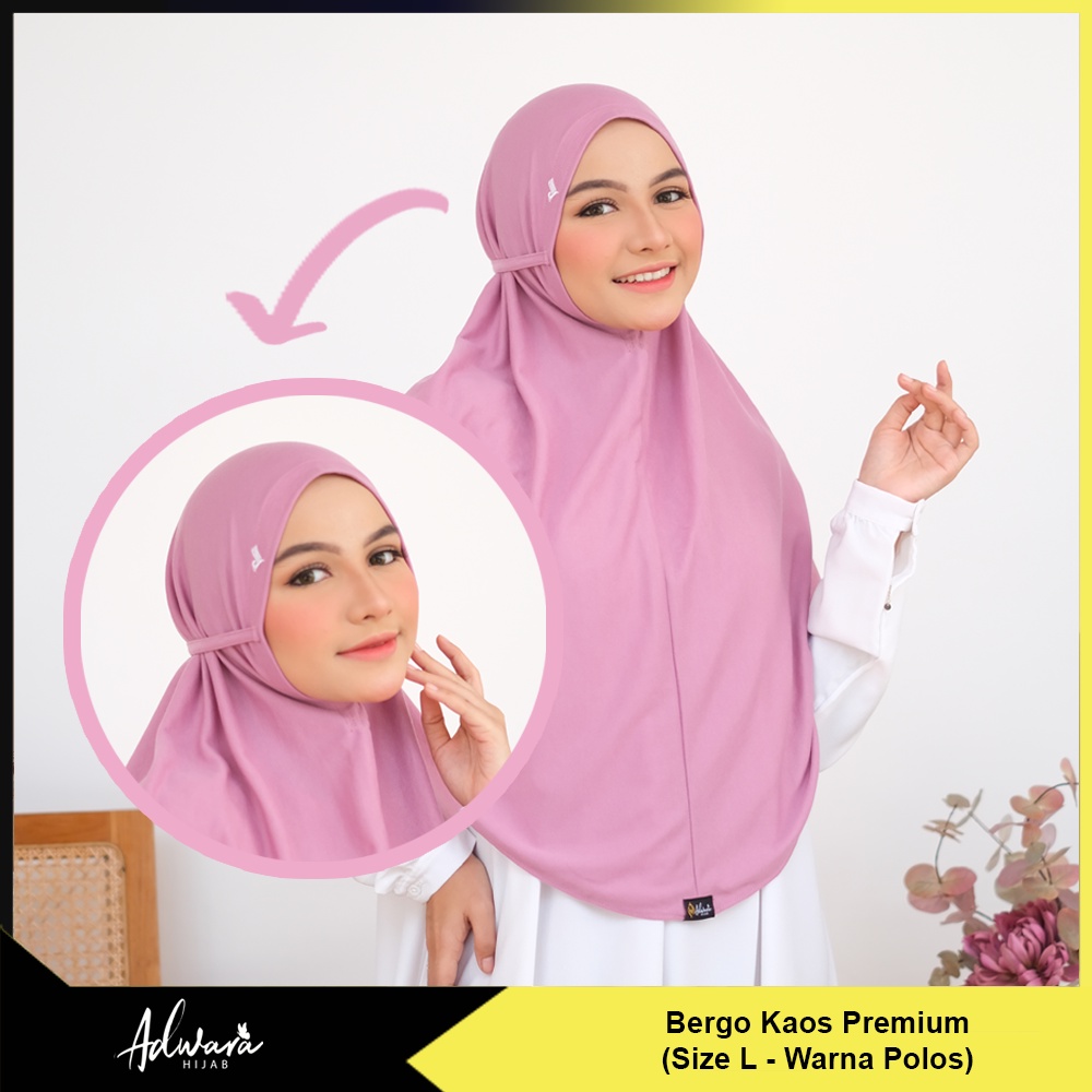 Jual Adwara Hijab Jilbab Bergo Tali Kaos L Premium Hijab Bergo Instan