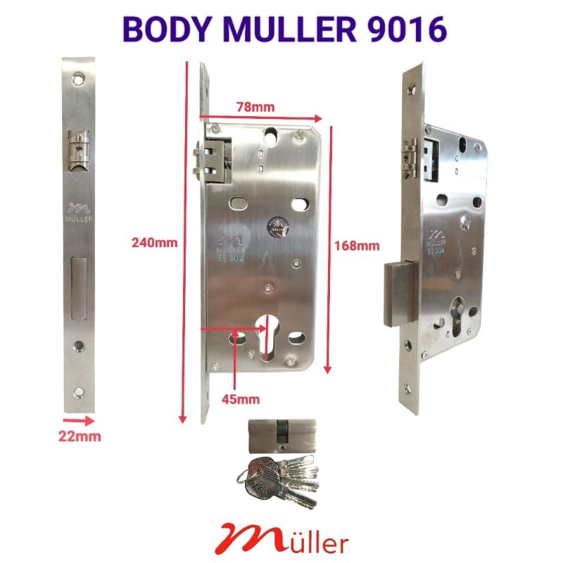 Jual Body Kunci Pintu Pelor Kaleng Hitam Muller Shopee Indonesia