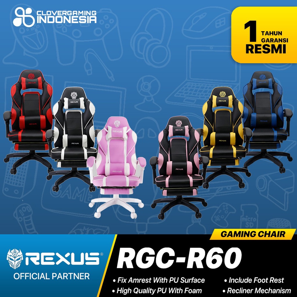 Jual Rexus RGC R 60 FOOTREST RGC R60 RGC R60 Gaming Chair Kursi Gaming