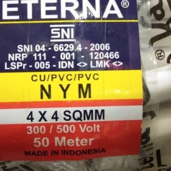 Jual Kabel NYM 4x4 Eterna Engkel Tunggal Kabel NYM 4x4mm Meteran