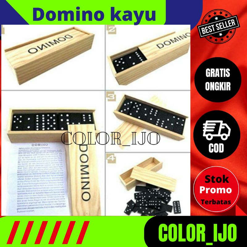 Jual Mainan Kartu Domino Kayu Kartu Gaple Kotak Kayu Isi Shopee