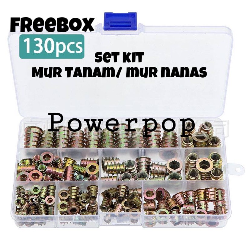 Jual 130pc Mur Nanas Mur Tanam Insert Knockdown M4 M5 M6 M8 M10 Thread