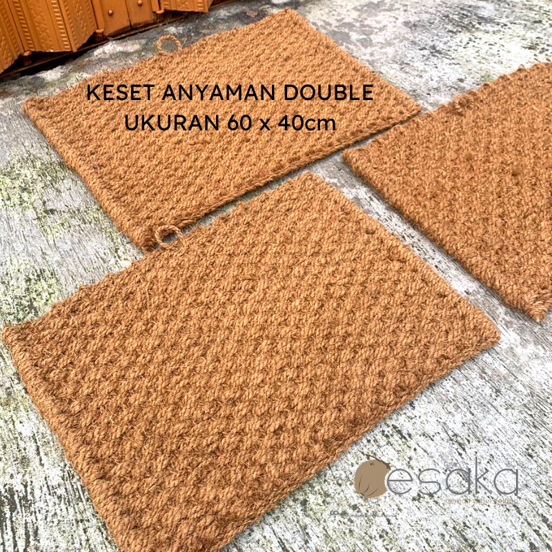 Jual PREMIUM Keset Sabut Kelapa Polos 60x40 Cm Keset Anyam Sabut