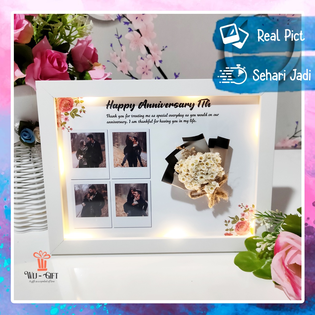 Jual Hadiah Dried Flower Frame Foto Bingkai Foto Buket Mini Cocok Untuk