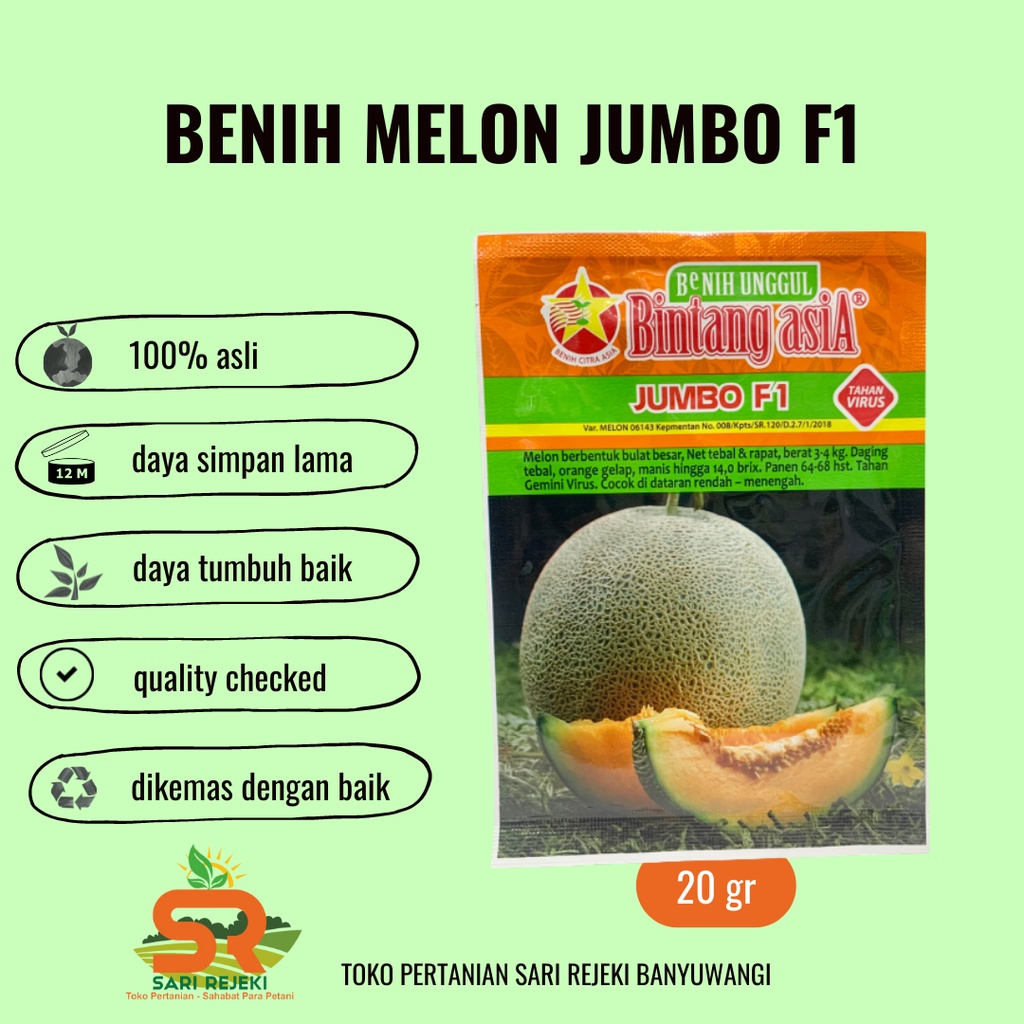 Jual Benih Melon Jumbo F Gr Bintang Asia Shopee Indonesia