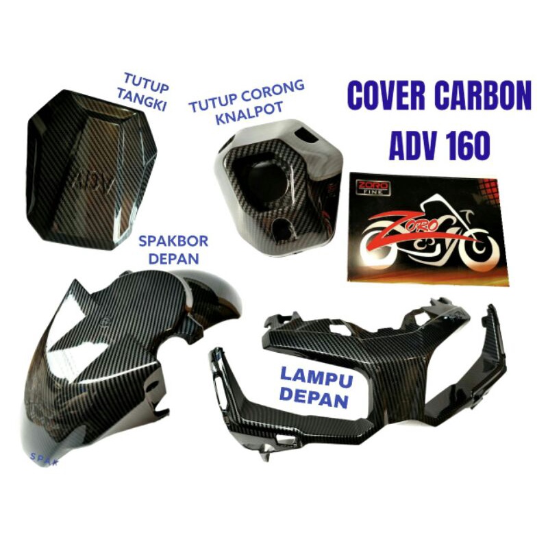 Jual Cover Atau Lis Tutup Lampu Depan ADV 150 ADV 160 Carbon Zoro