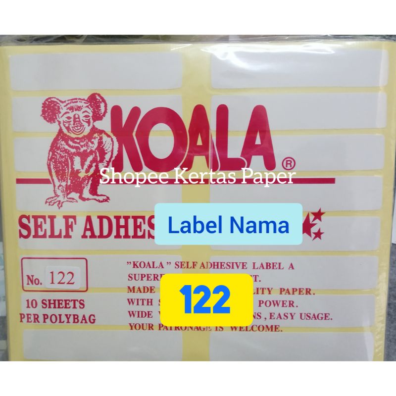 Jual Label Koala Self Adhesive Stiker Undangan Nama Souvernir