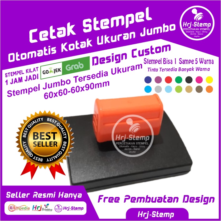 Jual Cetak Stempel Otomatis Ukuran Jumbo 60x60 60x90mm Stempel Warna