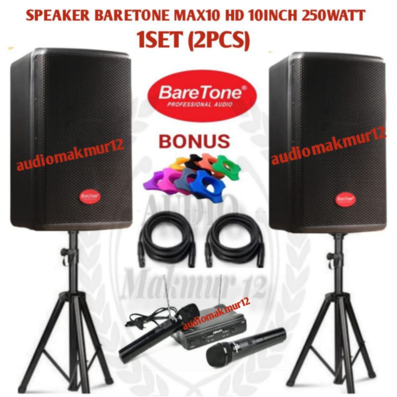 Jual Speaker Aktif Baretone MAX10HD Original Plus Mic Wireless Ashley