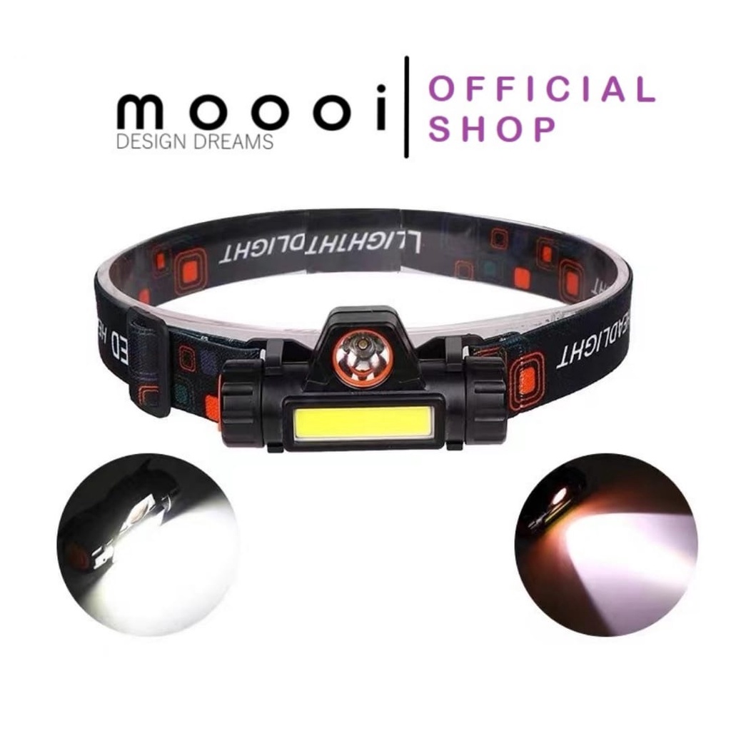 Jual Moooi Senter Kepala High Power Head Lamp Cob Rechargeable Shopee