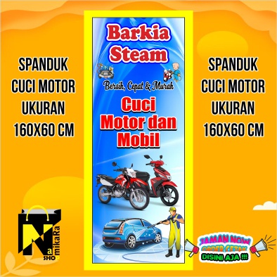 Jual Spanduk Banner Backdrop Steam Cuci Motor Dan Mobil Terbaru Murah