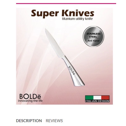 Jual Bolde Super Utensil Titanium Utility Knife Pisau Dapur Cm