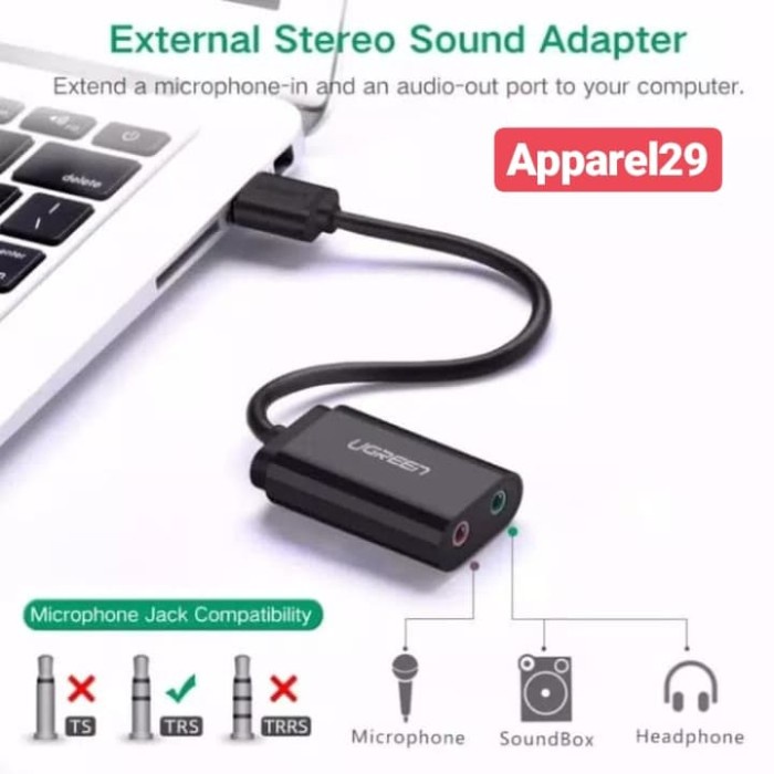 Jual Ugreen Usb Audio Adapter Stereo Sound Card With Mm Headphone