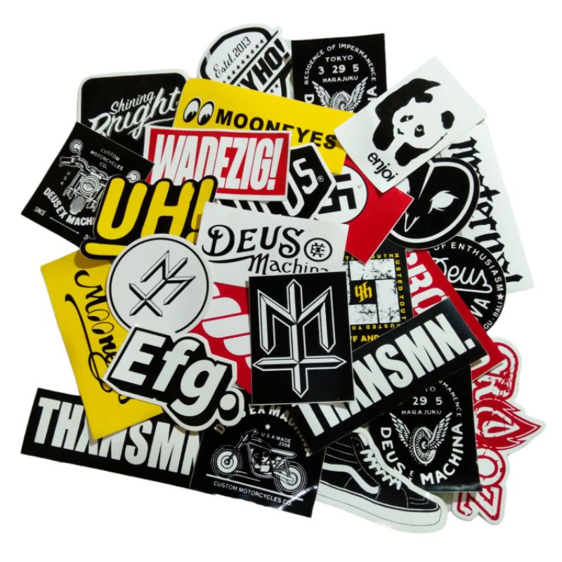 Jual Sticker Pack Brand Lokal Isi Up To 24 Stiker Clothing Distro