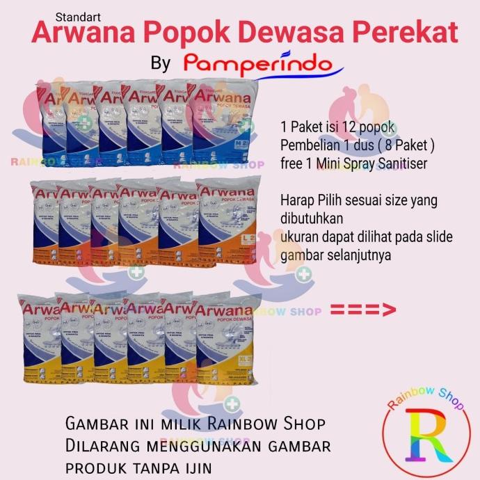 Jual Arwana Popok Perekat Popok Dewasa Diapers Manula Adult M L Xl Isi