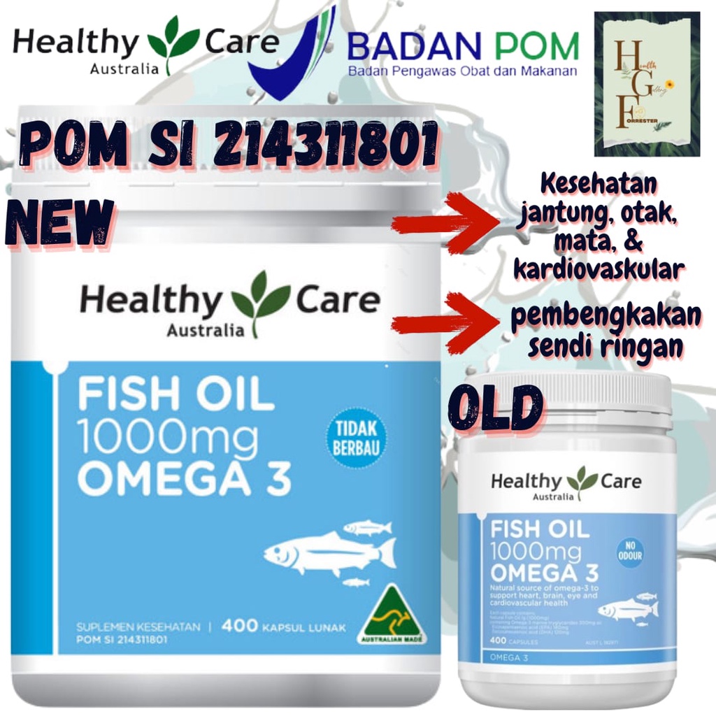 Jual Healthy Care Fish Oil 1000mg Omega 3 400 Capsules Shopee Indonesia