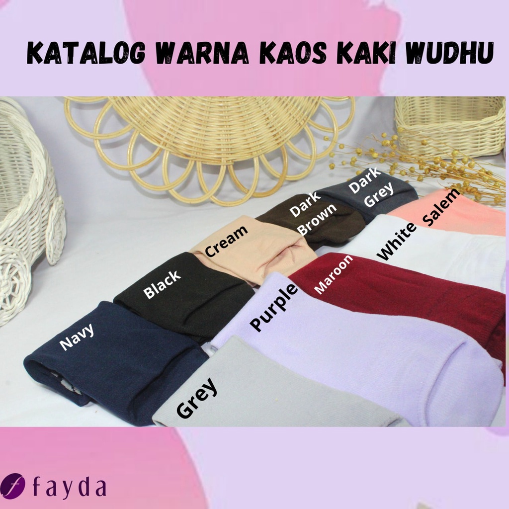 Jual FAYDA Kaos Kaki WUDHU POLOS Nylon Premium Muslimah Umroh