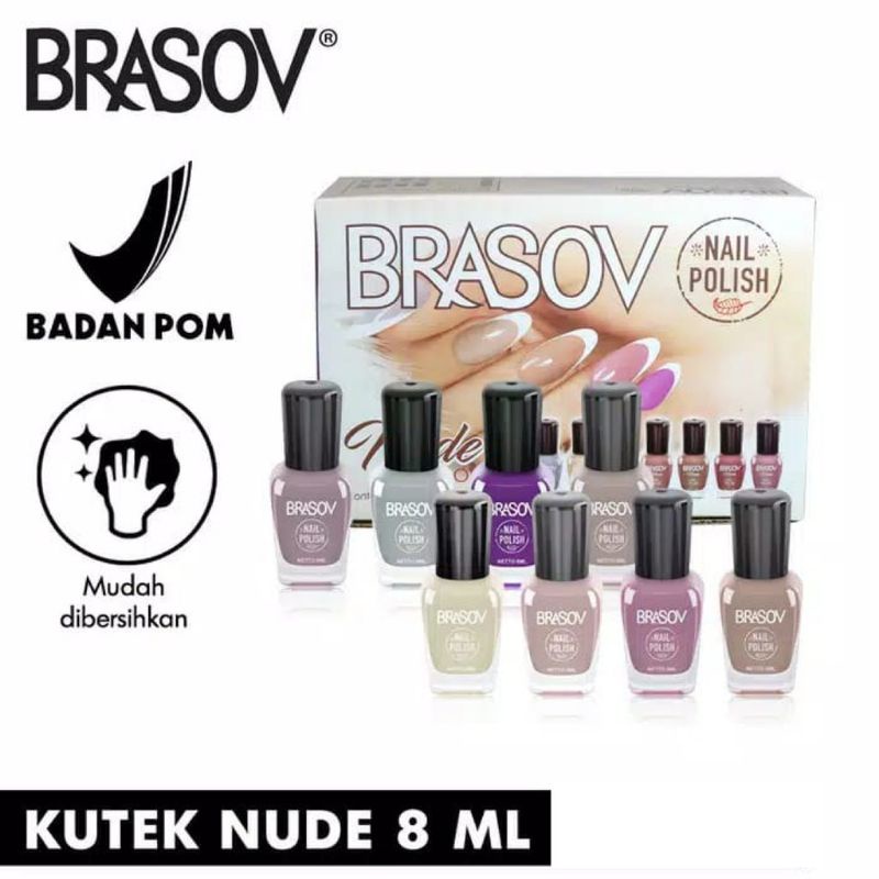 Jual BRASOV Nail Polish Kutek Cat Kuku Nude 8ml Shopee Indonesia