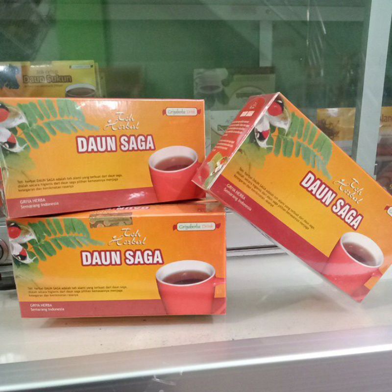 Jual TEH HERBAL DAUN SAGA OBAT BATUK SESAK NAFAS RADANG TENGGOROKAN