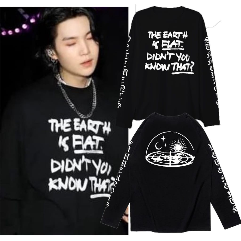 Jual Kaos Korea Bangtan Suga Lengan Panjang The Earth Is Flat Konser In