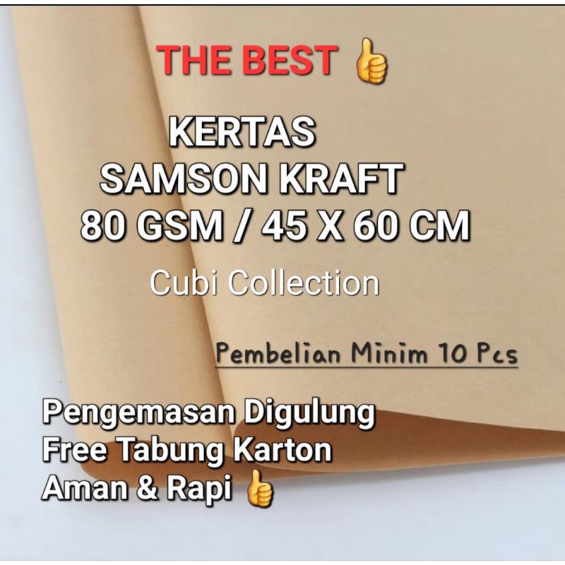 Jual Kertas Samson Kraft Gsm Ukuran X Cm Coklat Natural Shopee