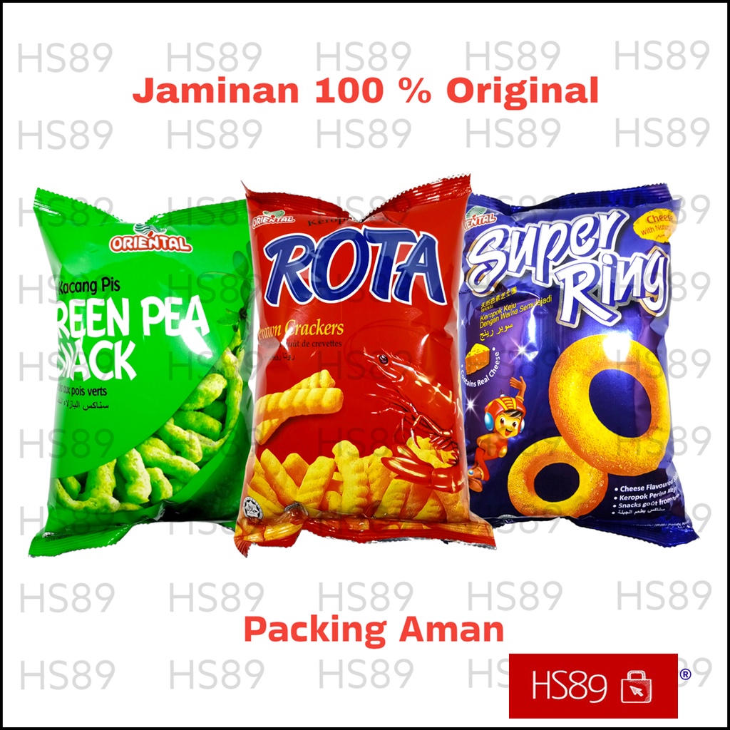 Jual Oriental Snack Kerupuk Rota Prawn Green Pea Super Ring