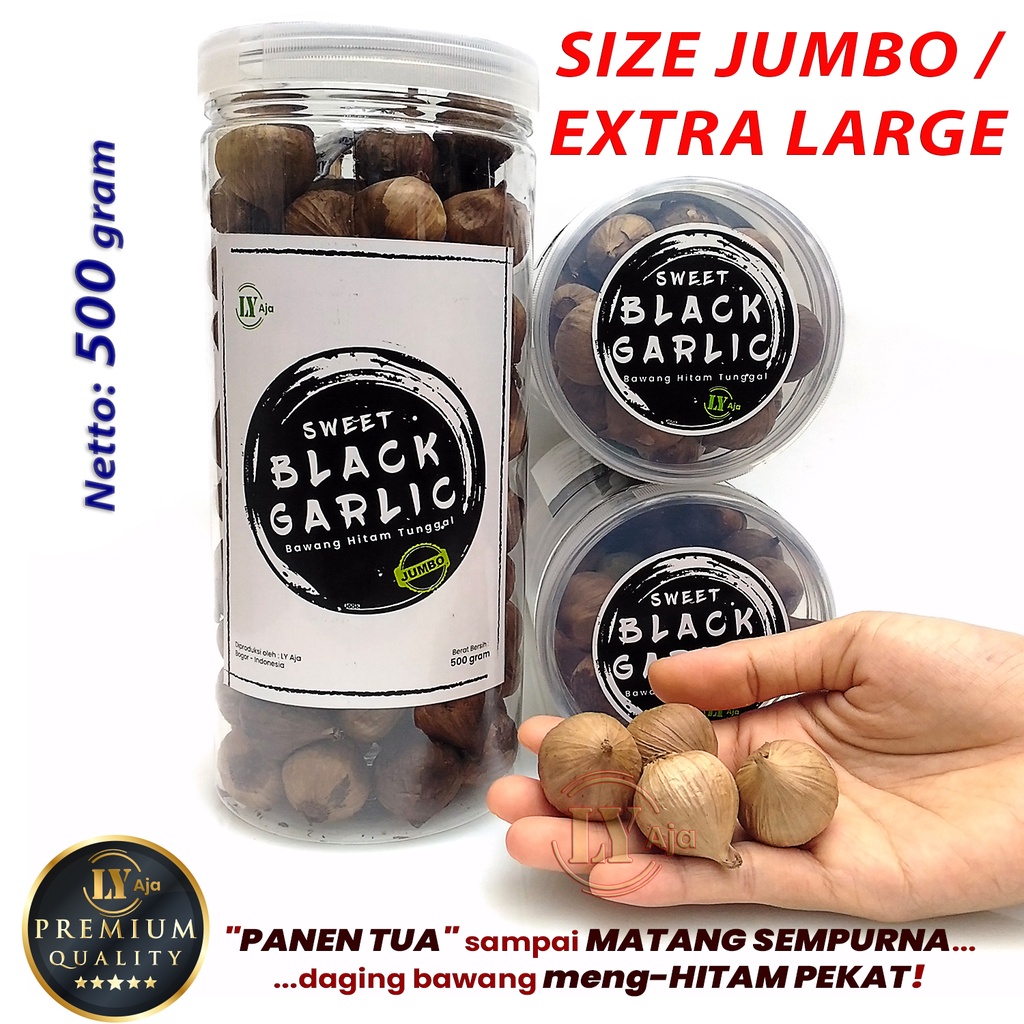 Jual Bawang Hitam Tunggal Lanang 500 Gram LY Aja Jumbo Besar Sedang