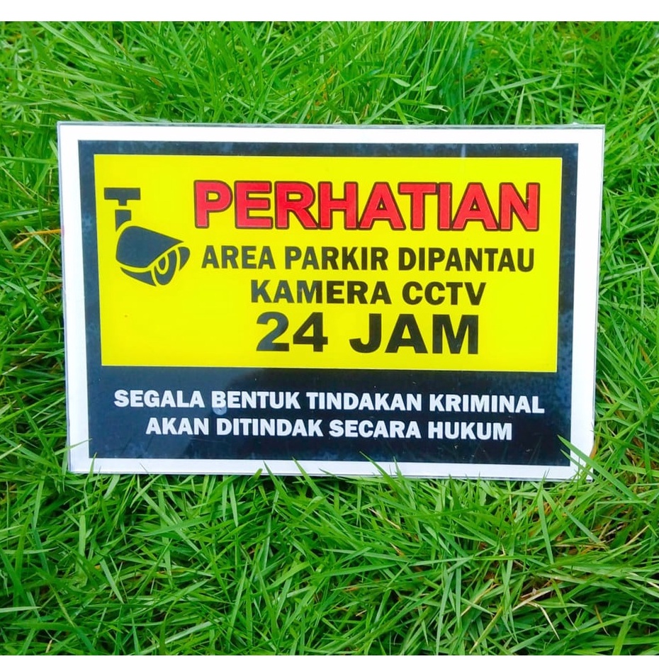 Jual Stiker Dan Akrilik Perhatian Area Parkir Dipantau Kamera Cctv