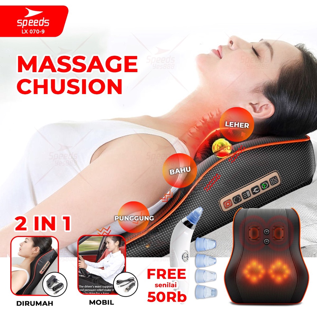 Jual Speeds Bantal Pijat Massage Portable Alat Pijat Elektrik Bantal