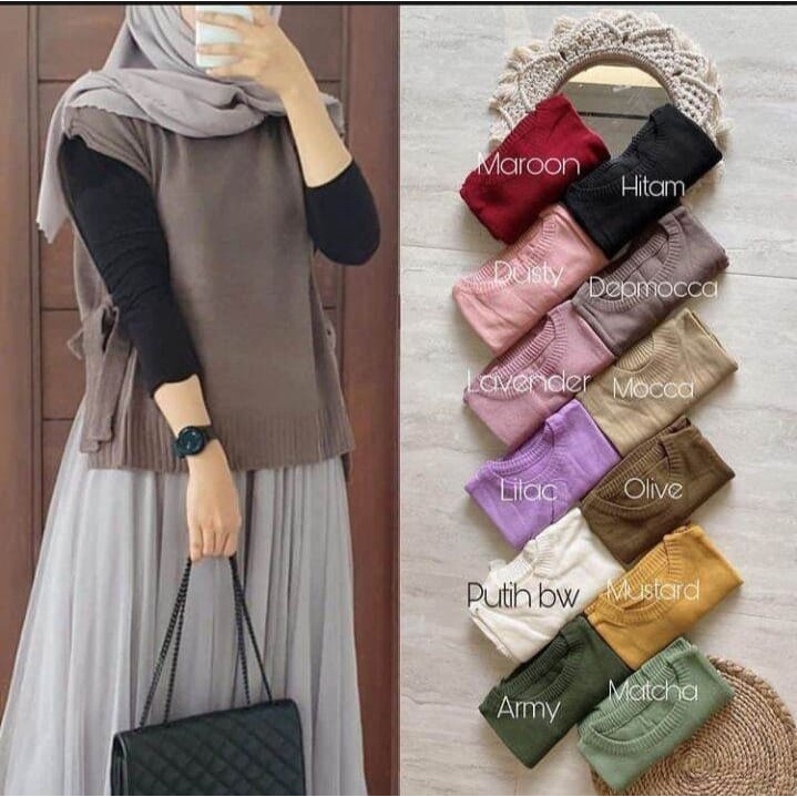 Jual Vest Rompi Rajut Tali Ilo Vest Knit Rompi Andin Sweater Rajut