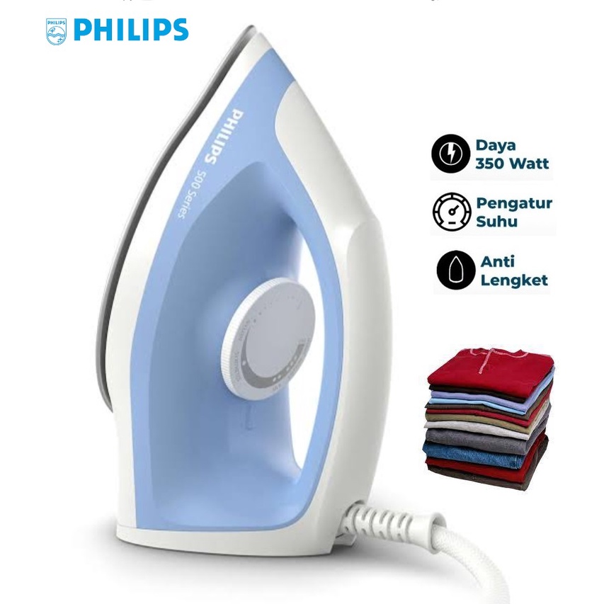 Jual Setrika PHILIPS DST0510 20 Setrika Listrik Dry Iron Anti Lengket