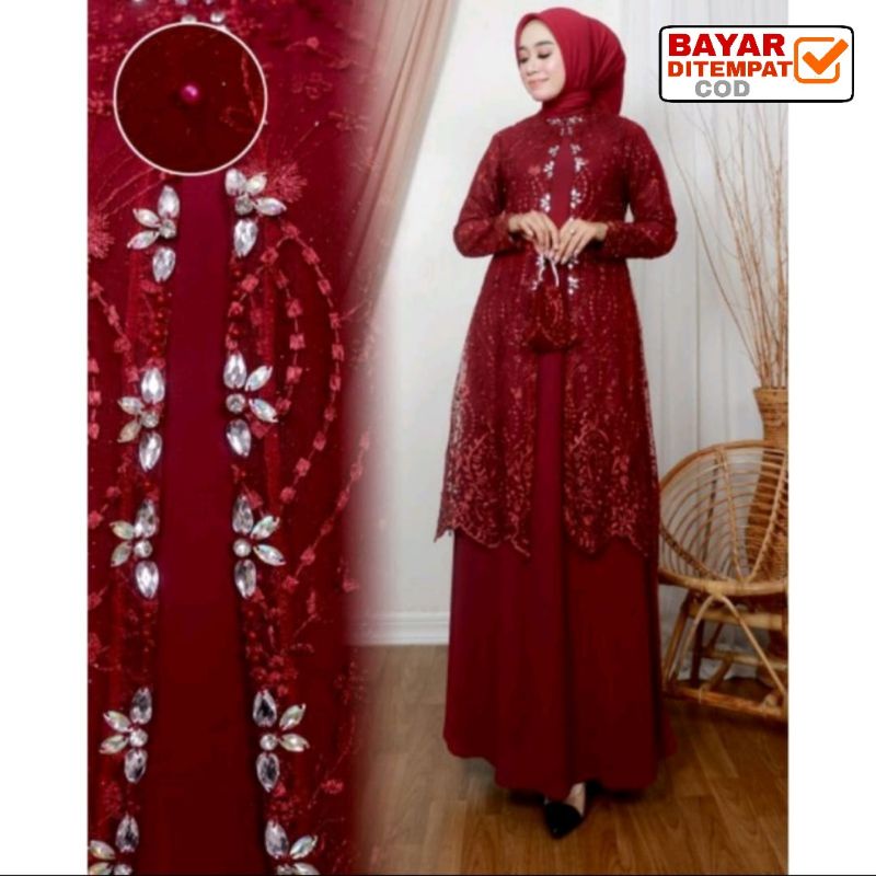 Jual Gamis Brukat Terbaru L Xl Xxl Yasmin Dress Abaya Kebaya Jumbo