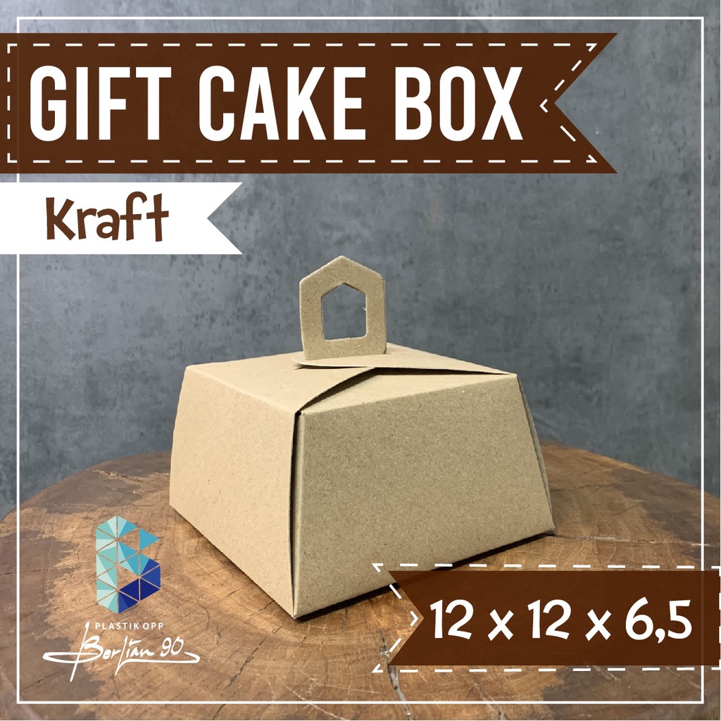 Jual Cake Gift Box 12x12 Cm Isi 50 Pcs Tebal Kraft Premium Dus Kue