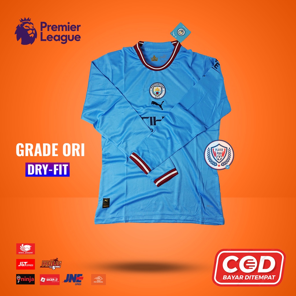 Jual Jersey Long Sleeve Grade Ori Man City Home Impor Made In