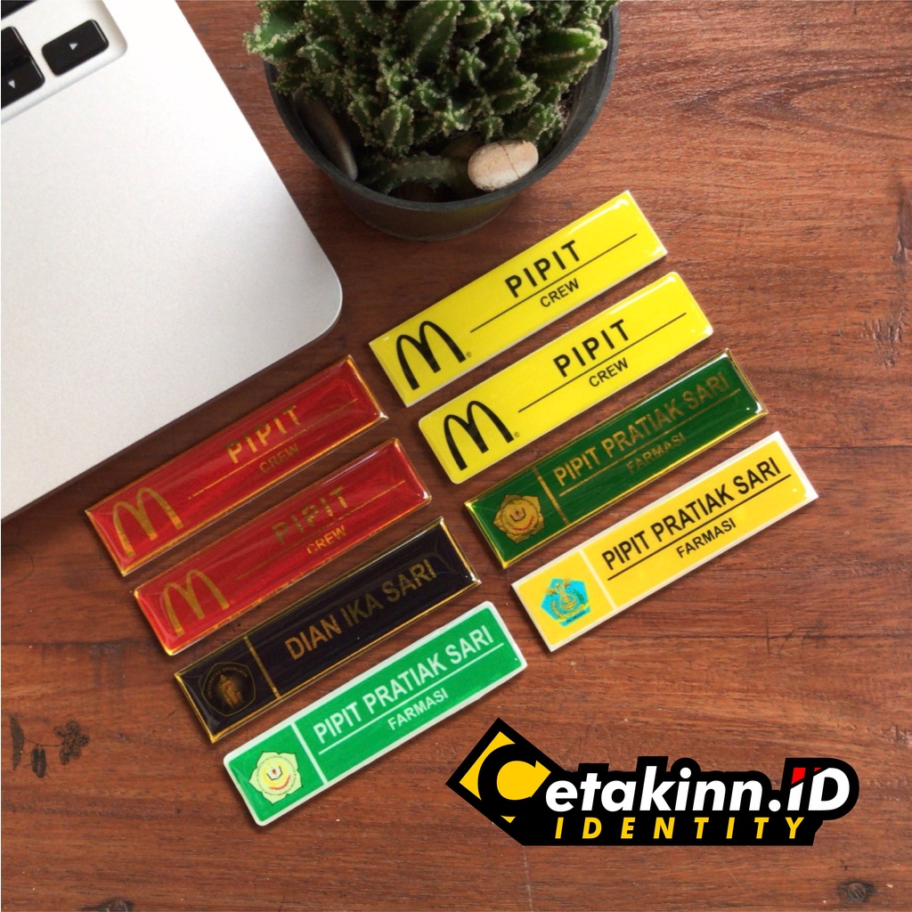 Jual Name Tag Akrilik Papan Nama Dada Akrilik Magnet Peniti Bisa Satuan