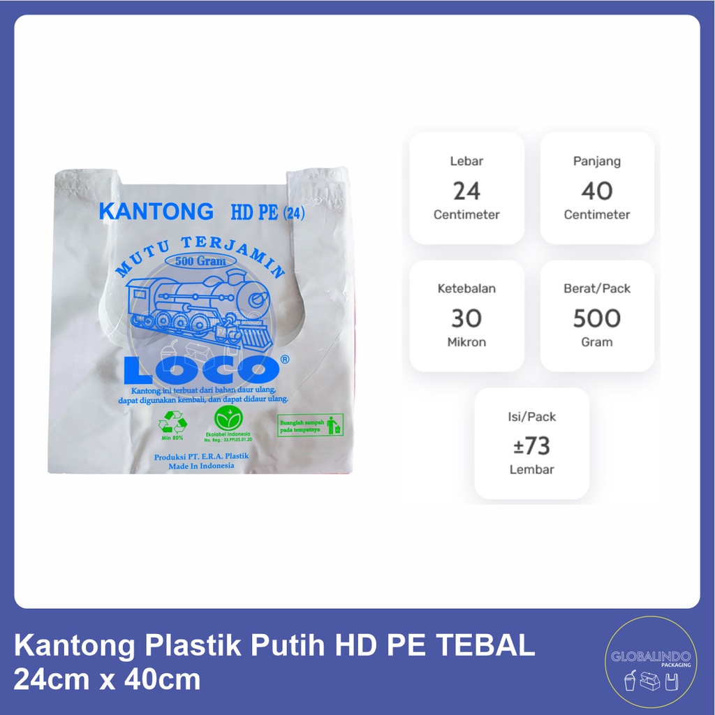 Jual Kantong Plastik Kresek Loco Putih Tebal X Cm Shopee Indonesia