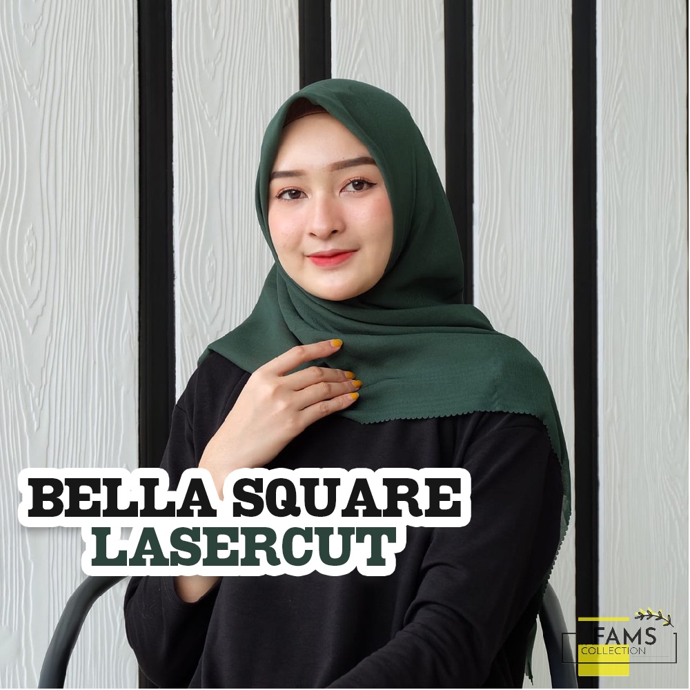 Jual Jilbab Bella Square Lasercut Segiempat Hijab Segi Empat Laser