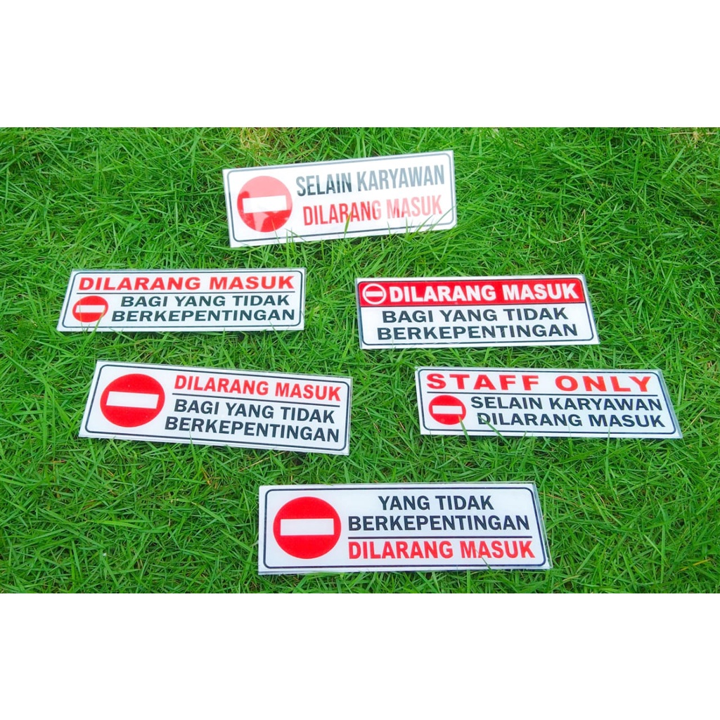 Jual Papan Akrilik Stiker Vinyl Petunjuk Dilarang Masuk Staff Only