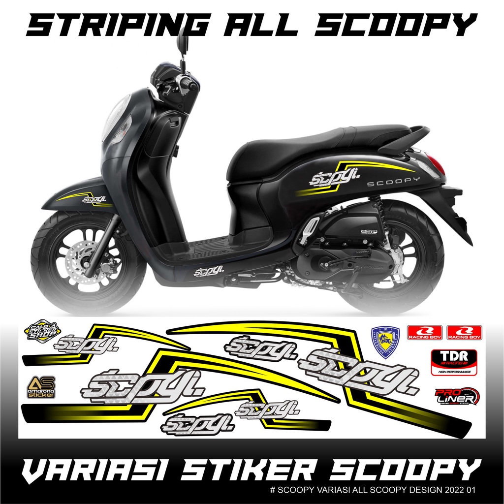 Jual Stiker Scoopy Variasi All Scoopy Striping Motor Scoopy Kuning