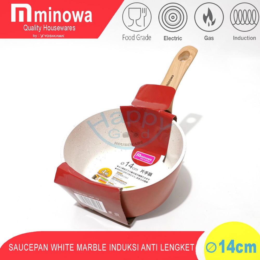 Jual YOSHIKAWA 14cm SAUCE PAN PANCI PENGGORENGAN TEFLON MARBLE TANPA