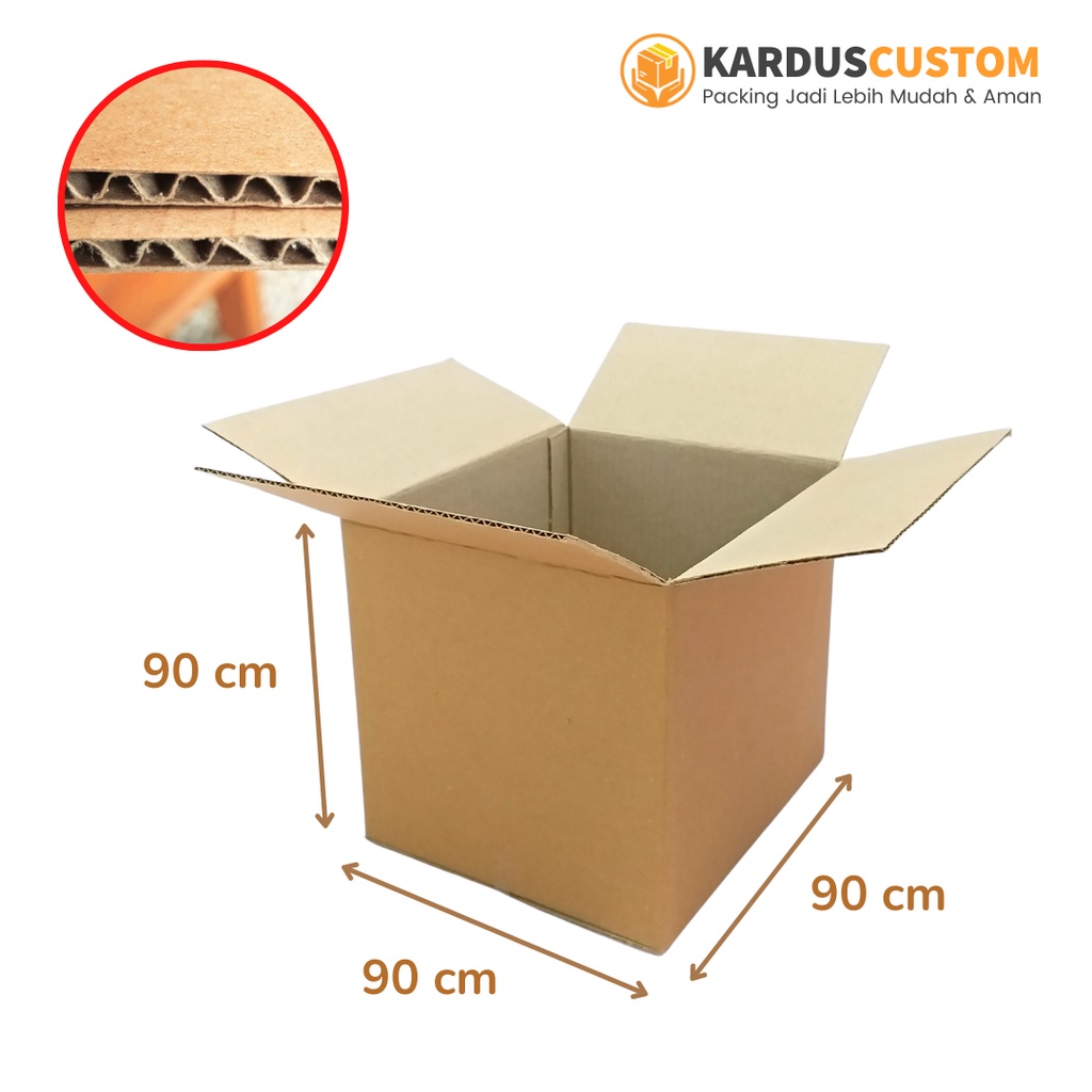 Jual Kardus Box Standar 90x90x90 Cm Single Wall Dus Packing Ukuran