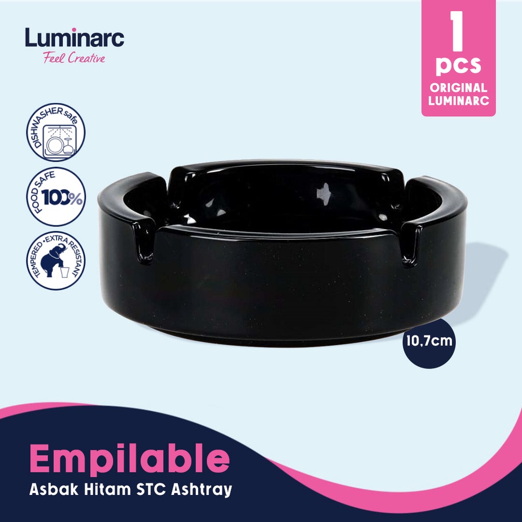 Jual Luminarc Asbak Hitam STC Ashtray Empilable 10 7cm 1pcs Shopee