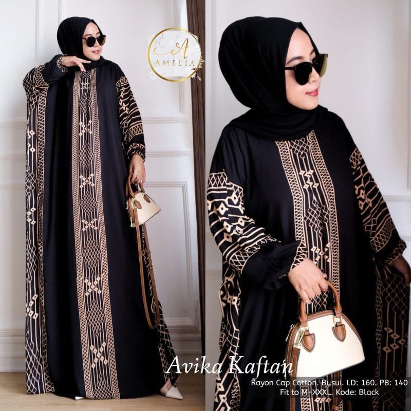 Jual Kaftan Wanita Avika Kaftan Jumbo Xxxxl Motif Garis Garis