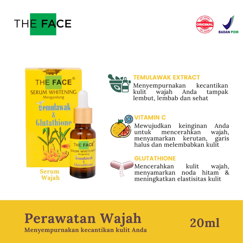 Jual THE FACE Temulawak Day And Night Cream Toner Serum Facial