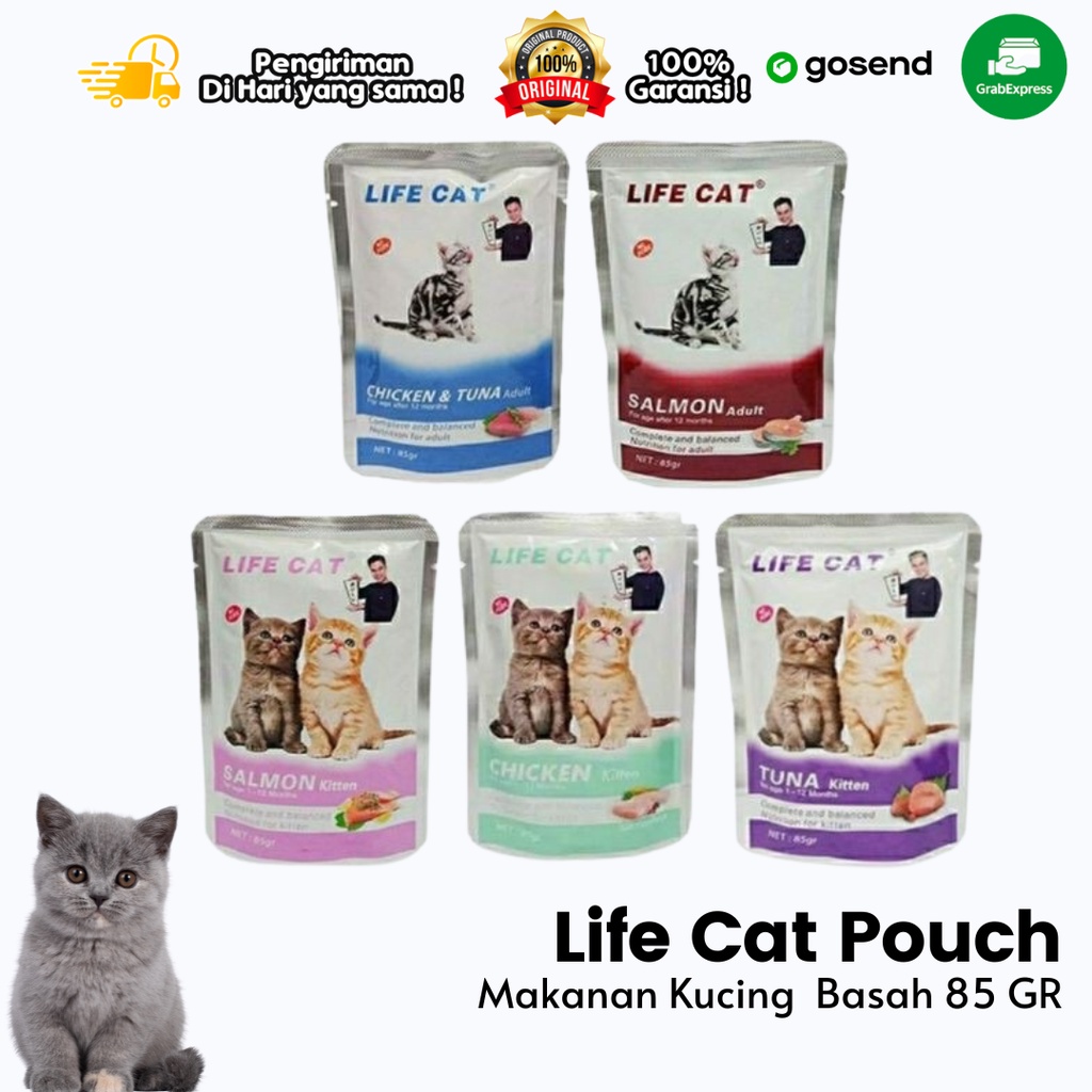 Jual Life Cat Pouch Makanan Kucing Basah Adult Kitten 85 GR Shopee