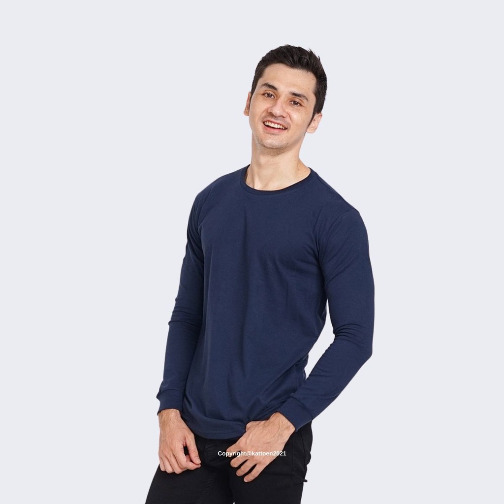 Jual Kattoen Kaos Polos Navy Basic Shopee Indonesia