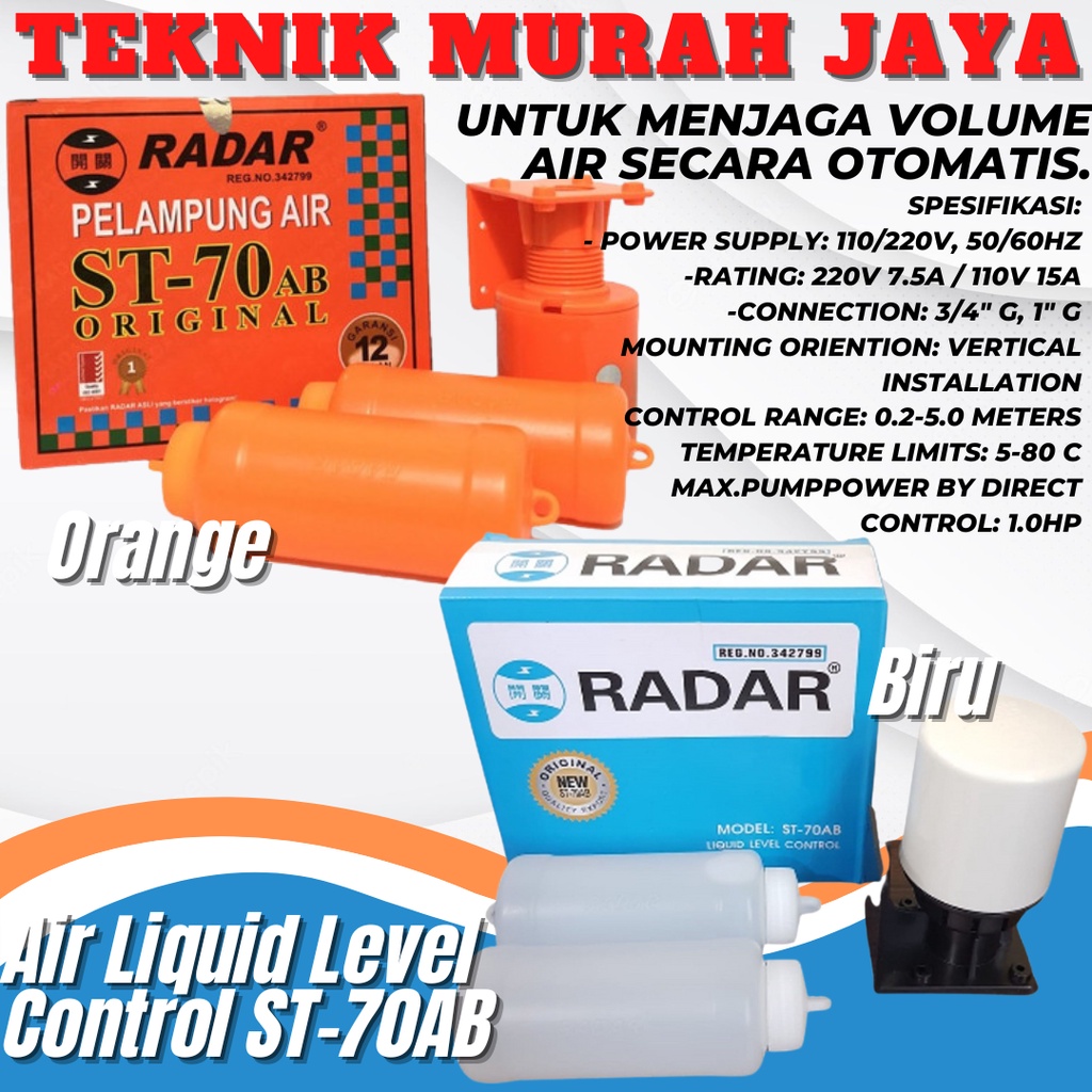 Jual Radar Pelampung Otomatis Toren St Ab Tandon Air Liquid Level